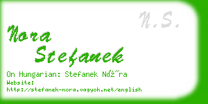 nora stefanek business card